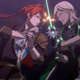 A screenshot of Leo Fourcade (left) and Hugo Simon (right) locking swords in Tales of Luminaria the Fateful Crossroad, an in-development anime.